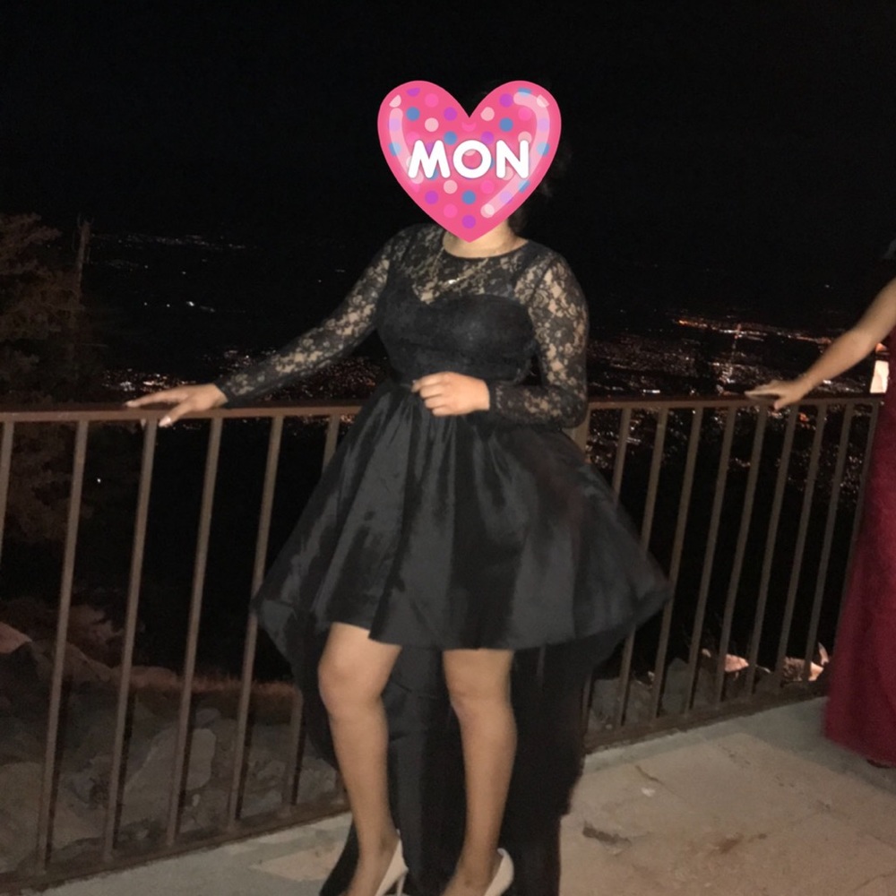 Black long sleeve lace dress